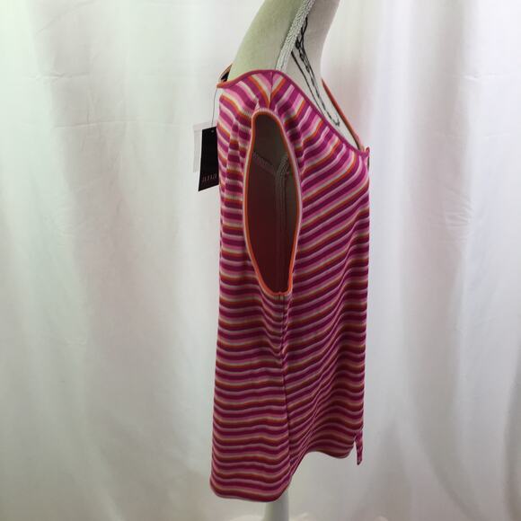 a.n.a Sleeveless Striped Blouse Fuchsia Large - Picture 3 of 16